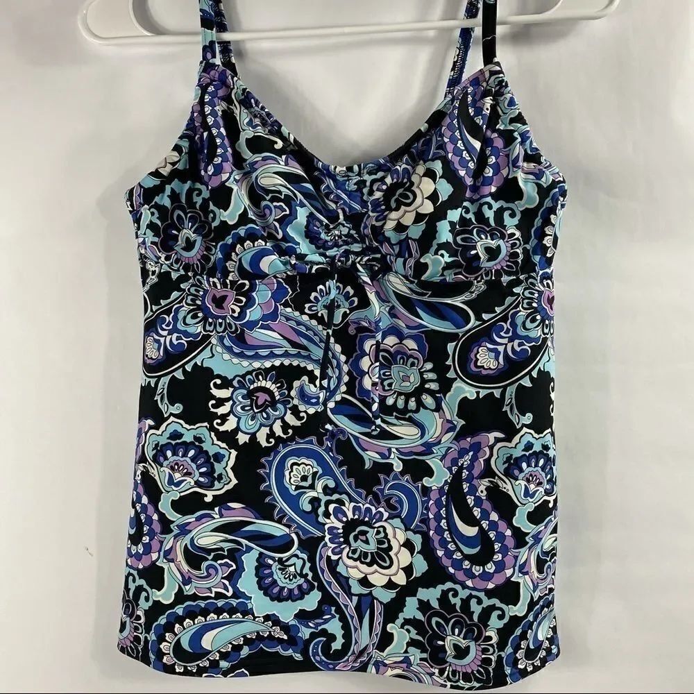 Lands’ End Multi-Color Swim Suit Top Size: 6L